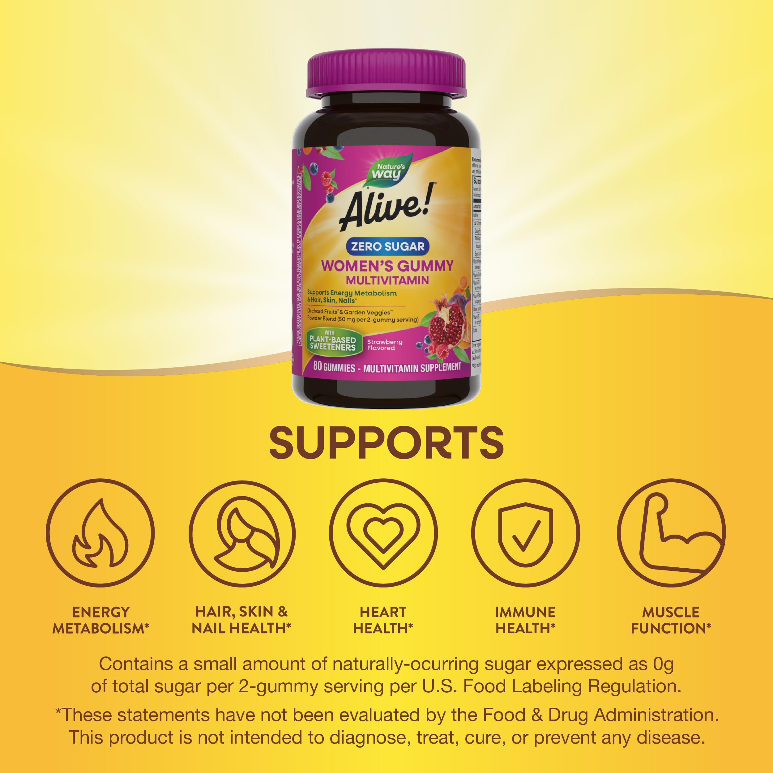 Nature's Way gomita en mano para comparar tamaño y facilidad de consumo