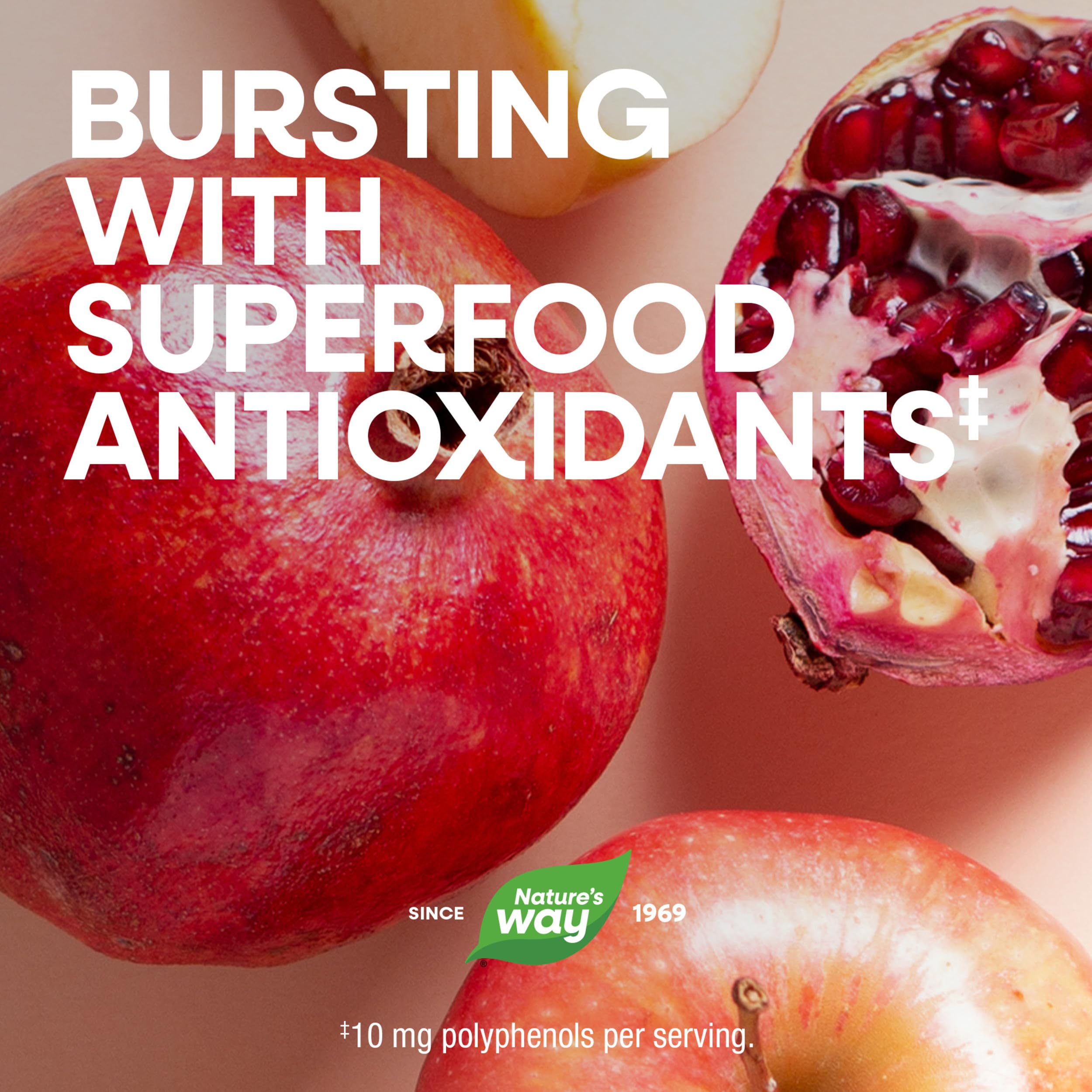 Nature's Way etiqueta nutricional enfocada en vitaminas y minerales clave