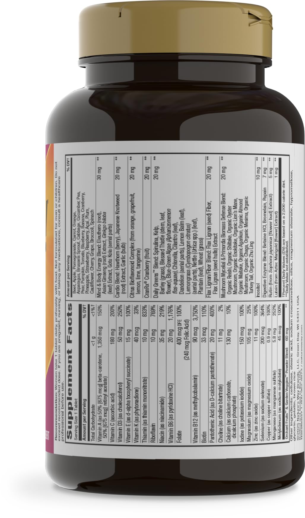 Nature's Way envase que destaca la cantidad de 150 tabletas disponibles