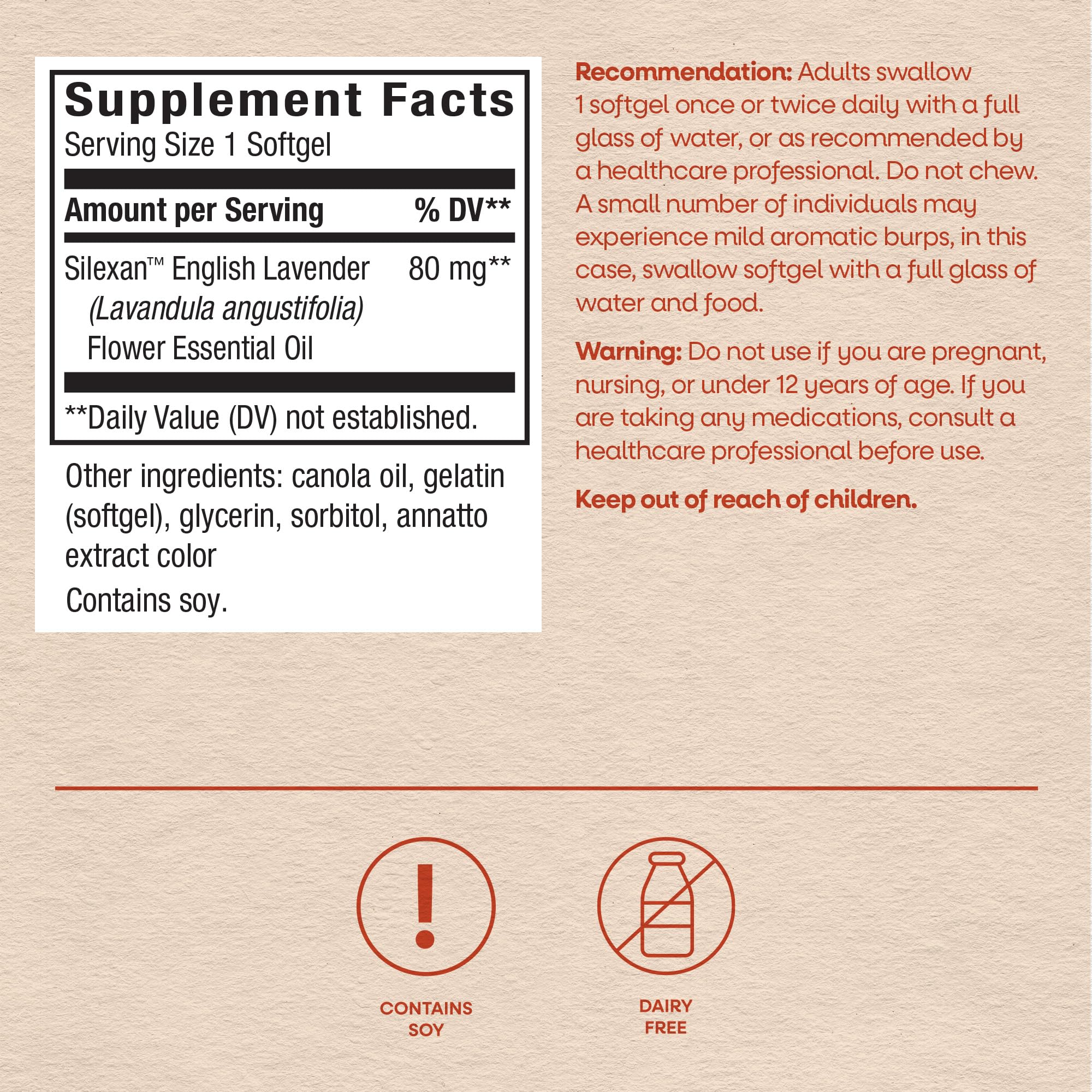Nature's Way CalmAid etiqueta con ingredientes y calidad certificada