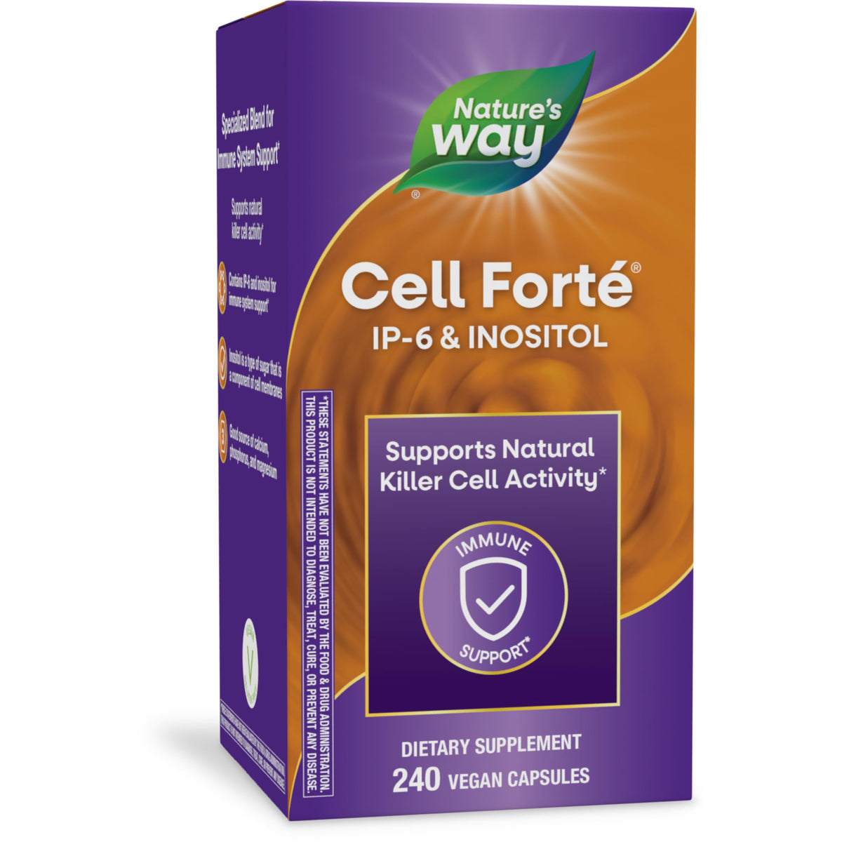 Nature's Way frontal del envase mostrando 240 cápsulas y beneficios
