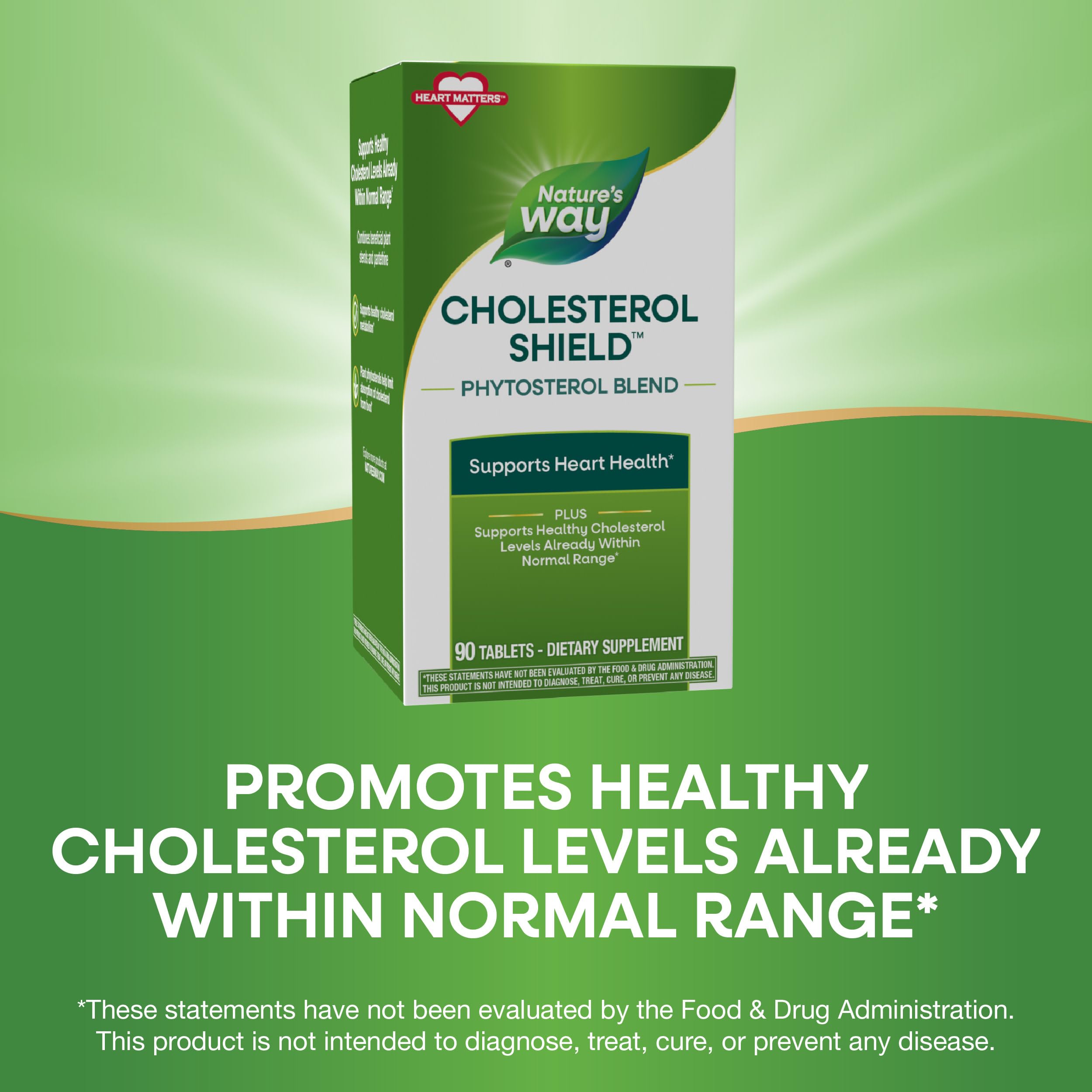 Nature's Way Cholesterol Shield representación de fitoesteroles vegetales y beneficio