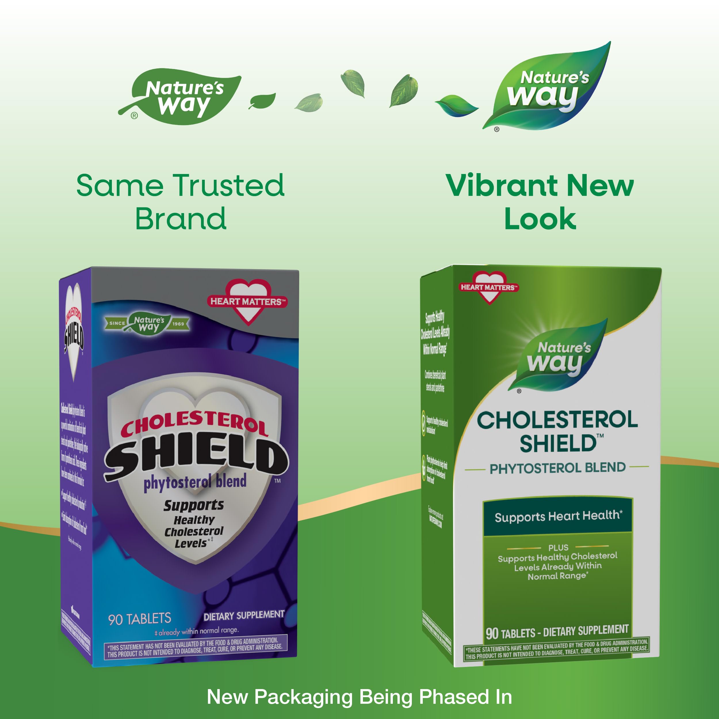Nature's Way Cholesterol Shield primer plano de tabletas mostrando textura y tamaño
