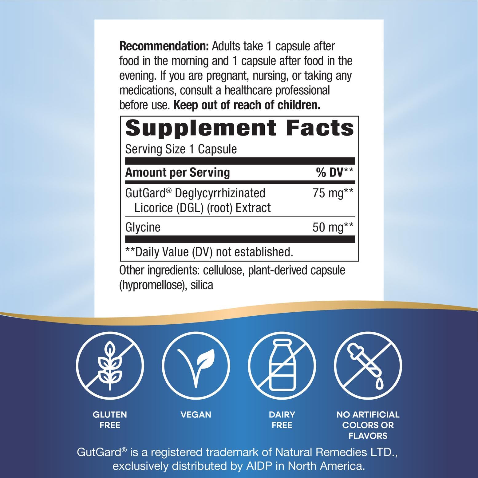 Nature's Way etiqueta con ingredientes y dosis claras para decisiones informadas