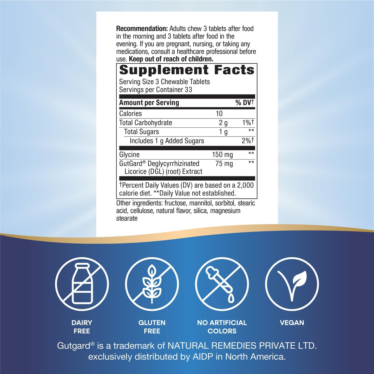 Nature's Way tabletas masticables en primer plano, fácil consumo