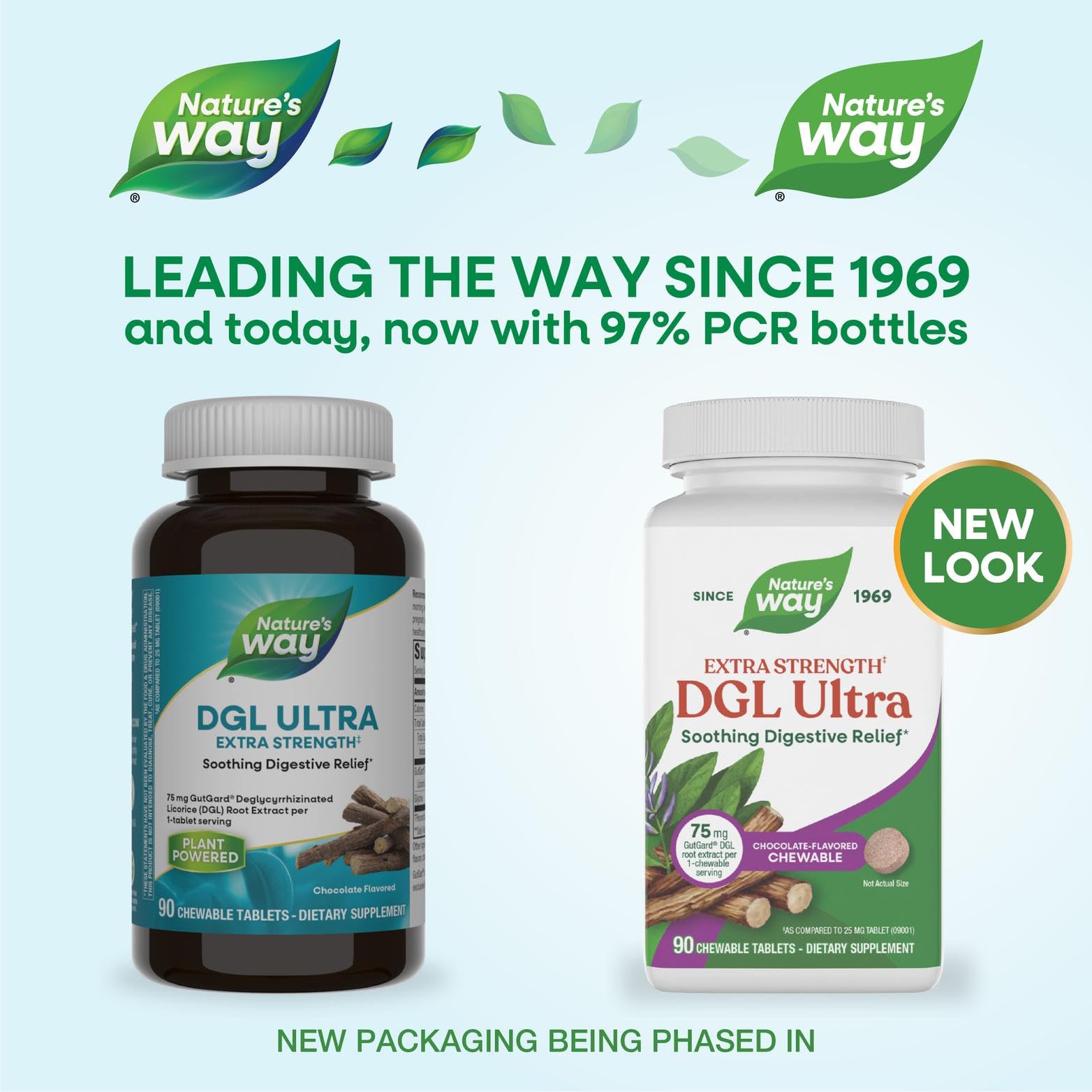 Nature's Way DGL Ultra etiqueta legible mostrando dosis y certificaciones