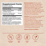 Nature's Way etiqueta nutricional y lista de ingredientes en la botella