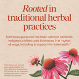 Nature's Way etiqueta en primer plano destacando Echinacea y certificaciones