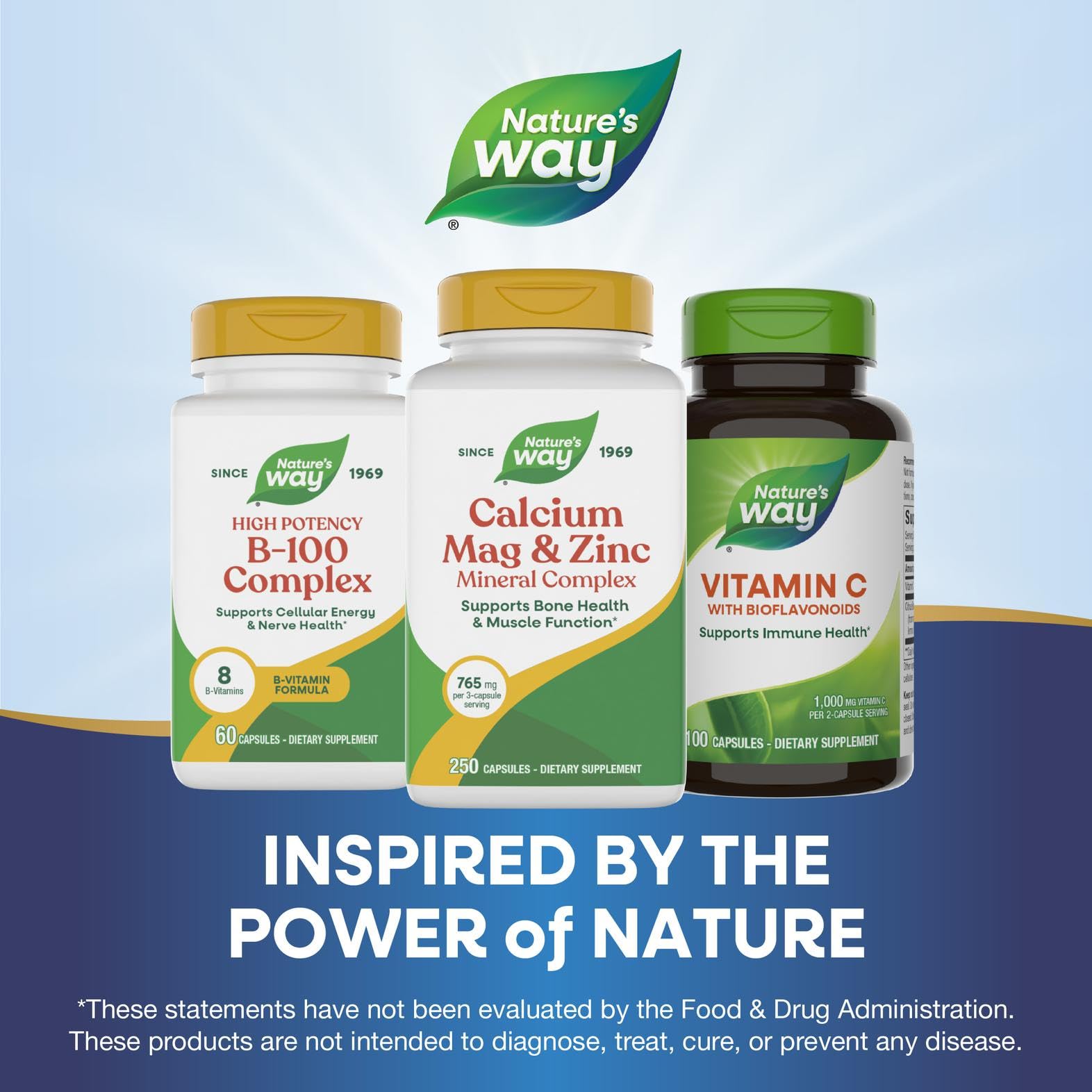 Nature's Way envase en cocina saludable mostrando uso como complemento diario