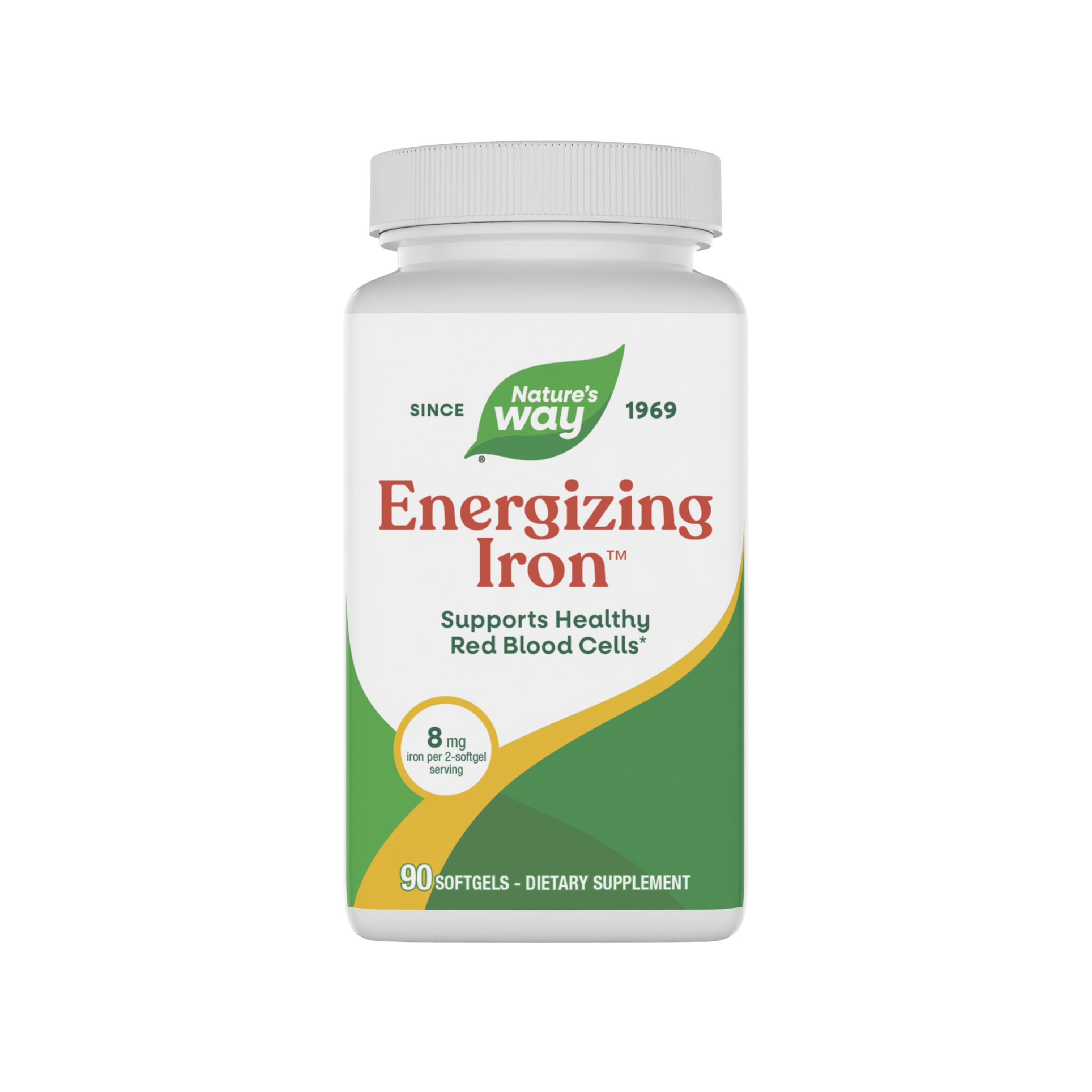 Nature's Way envase frontal mostrando 90 softgels y beneficios claros