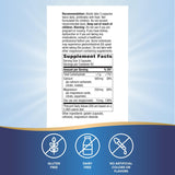 Nature's Way etiqueta nutricional en primer plano indicando ingredientes y dosis
