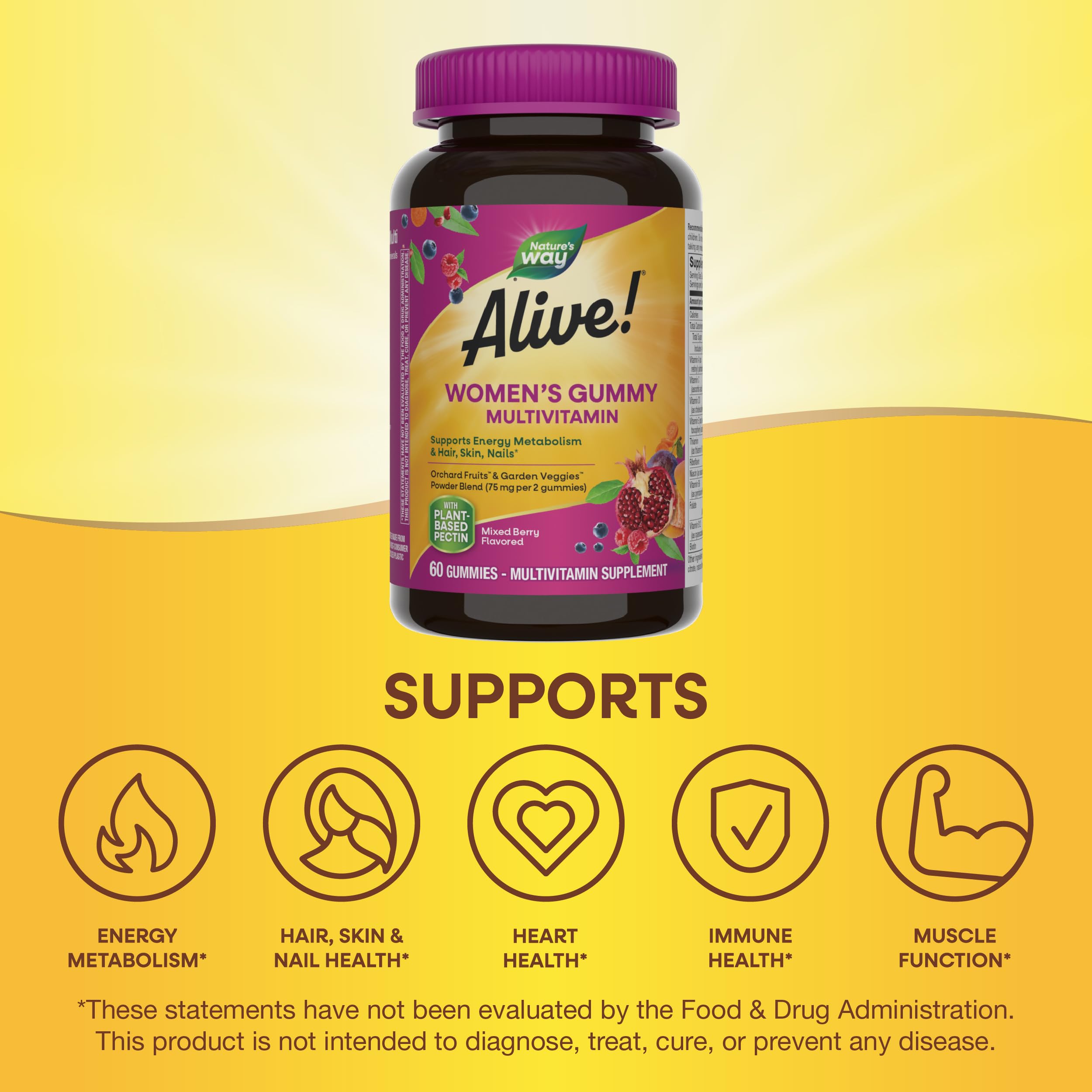 Nature's Way etiqueta nutricional mostrando vitaminas y minerales