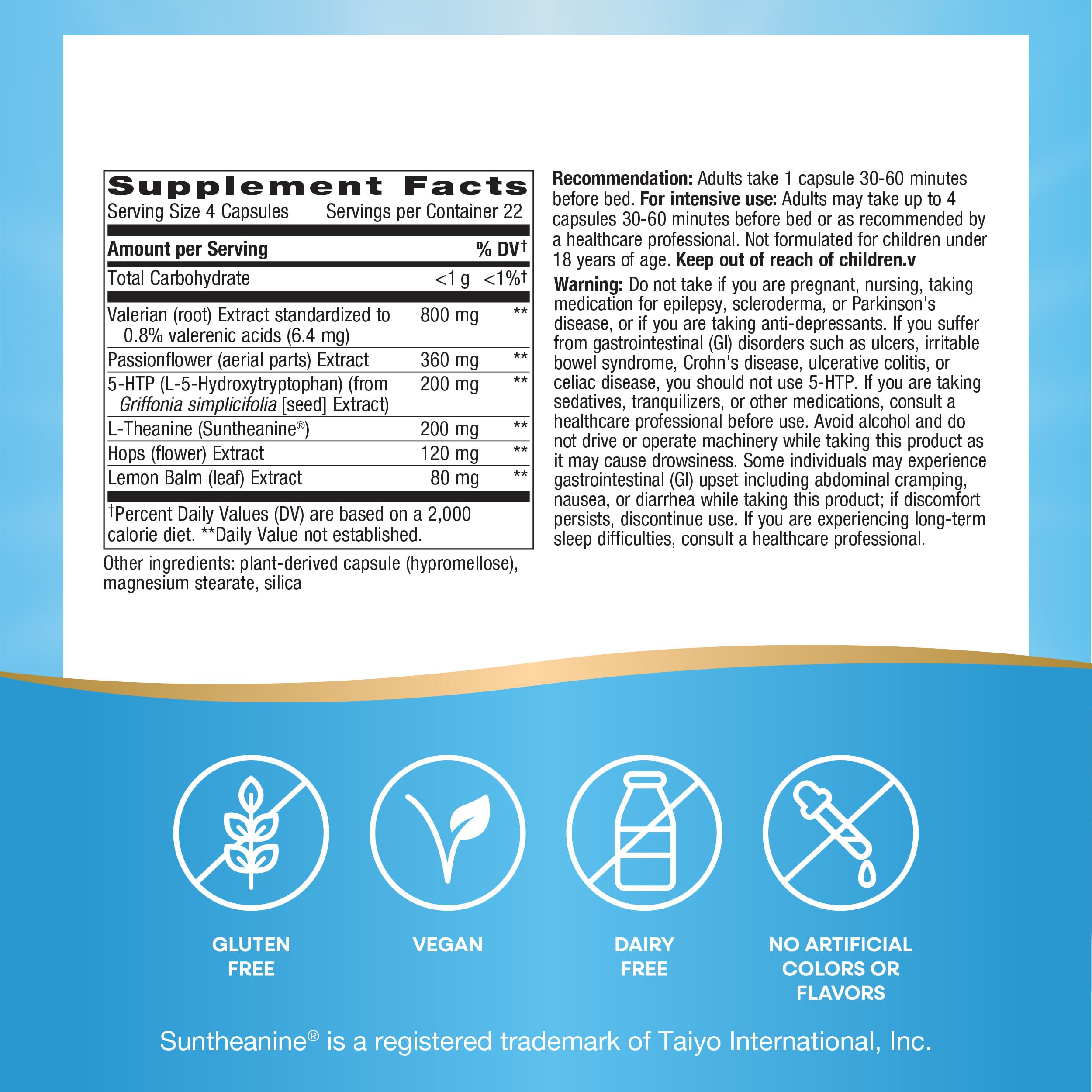 Nature's Way etiqueta con ingredientes y recomendaciones para seguridad