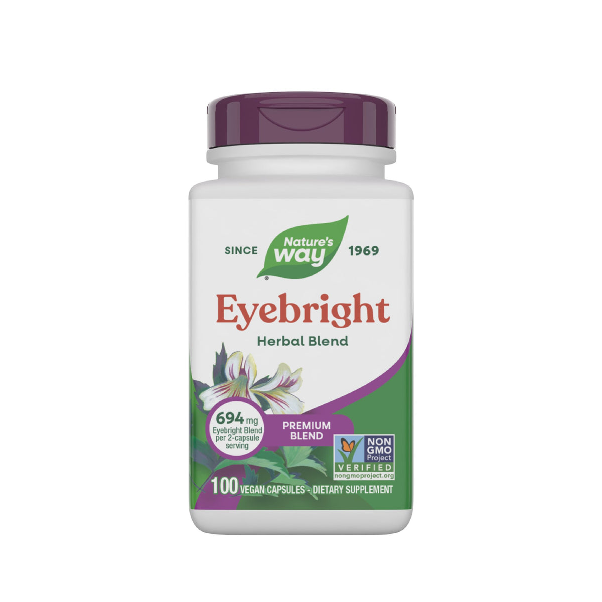 Nature's Way envase frontal mostrando nombre y beneficio vegano