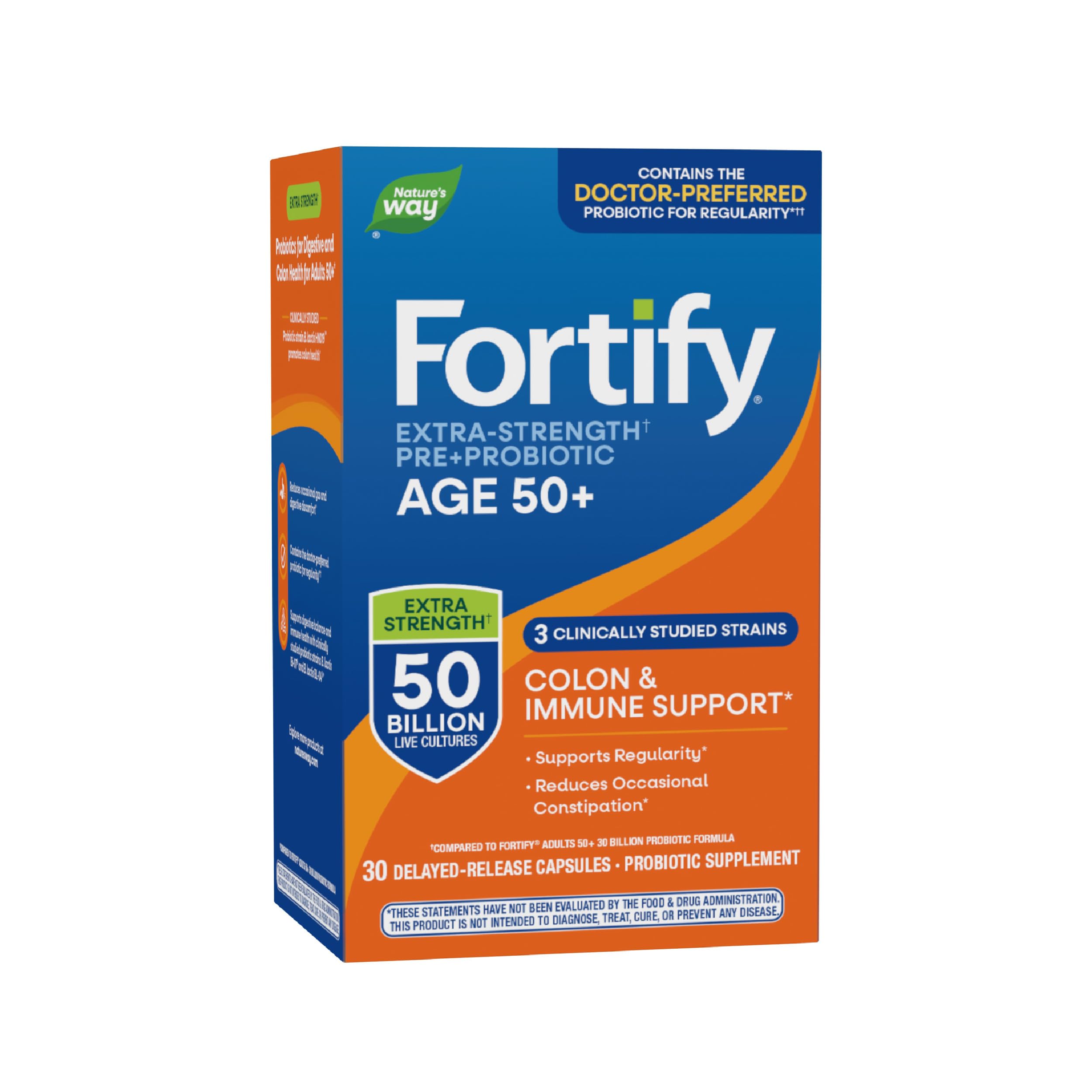 Nature's Way paquete frontal mostrando beneficio de 50 mil millones CFU