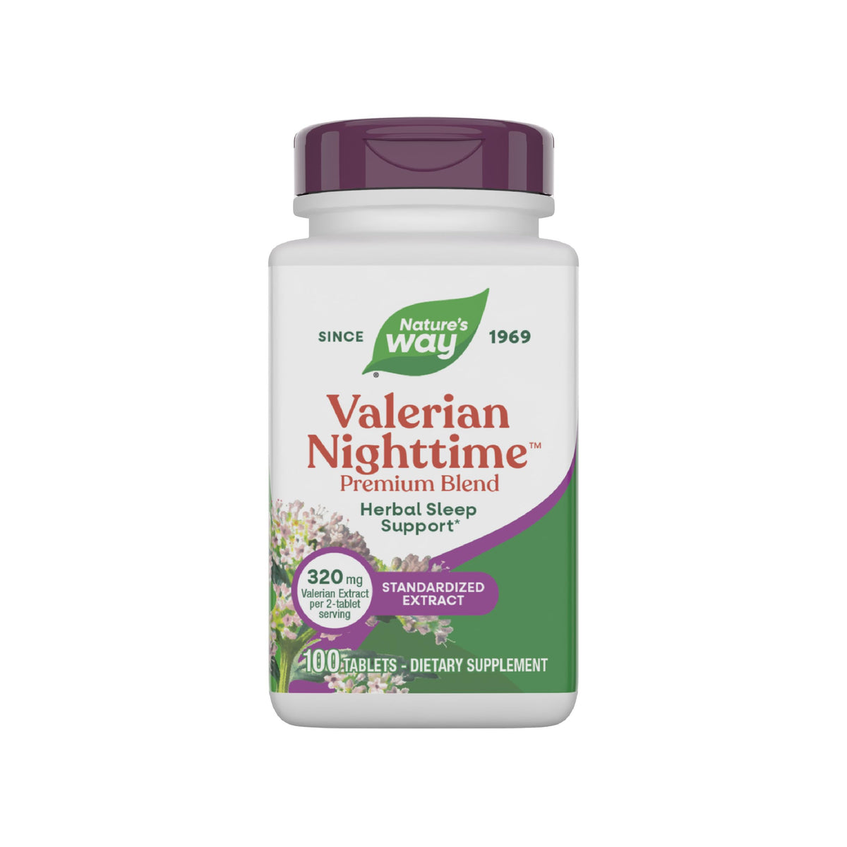 Nature's Way envase frontal mostrando tabletas y beneficios nocturnos