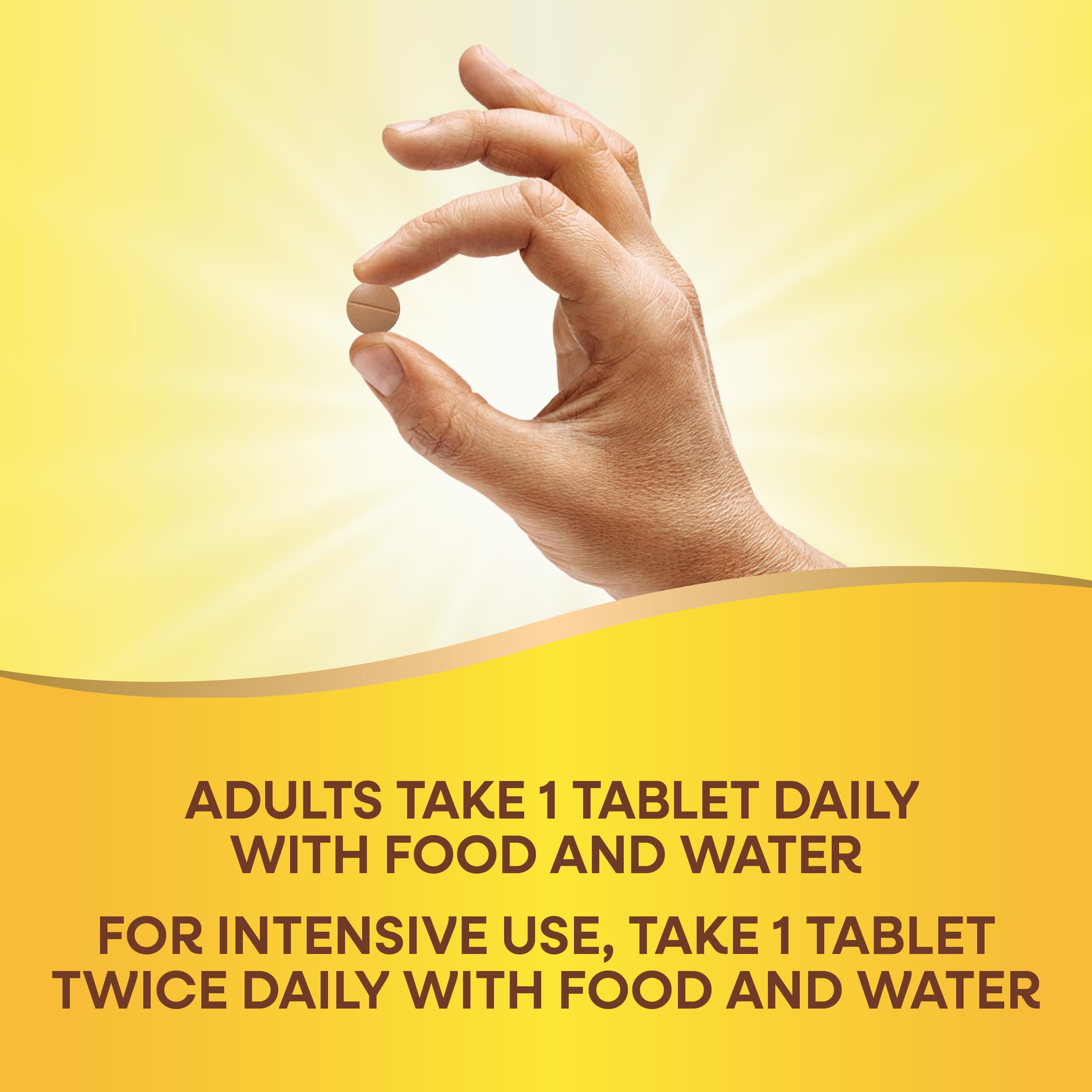 Nature's Way suplemento en rutina diaria junto a vaso de agua y desayuno