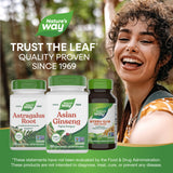 Nature's Way sello Non-GMO Project en el envase, mostrando verificación de ingredientes
