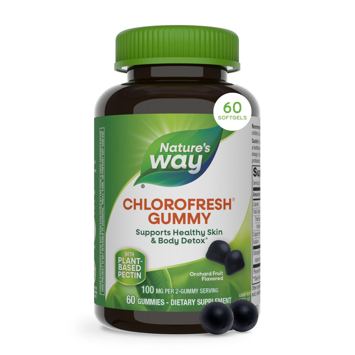 Nature's Way frente del envase mostrando 60 gomitas y beneficios