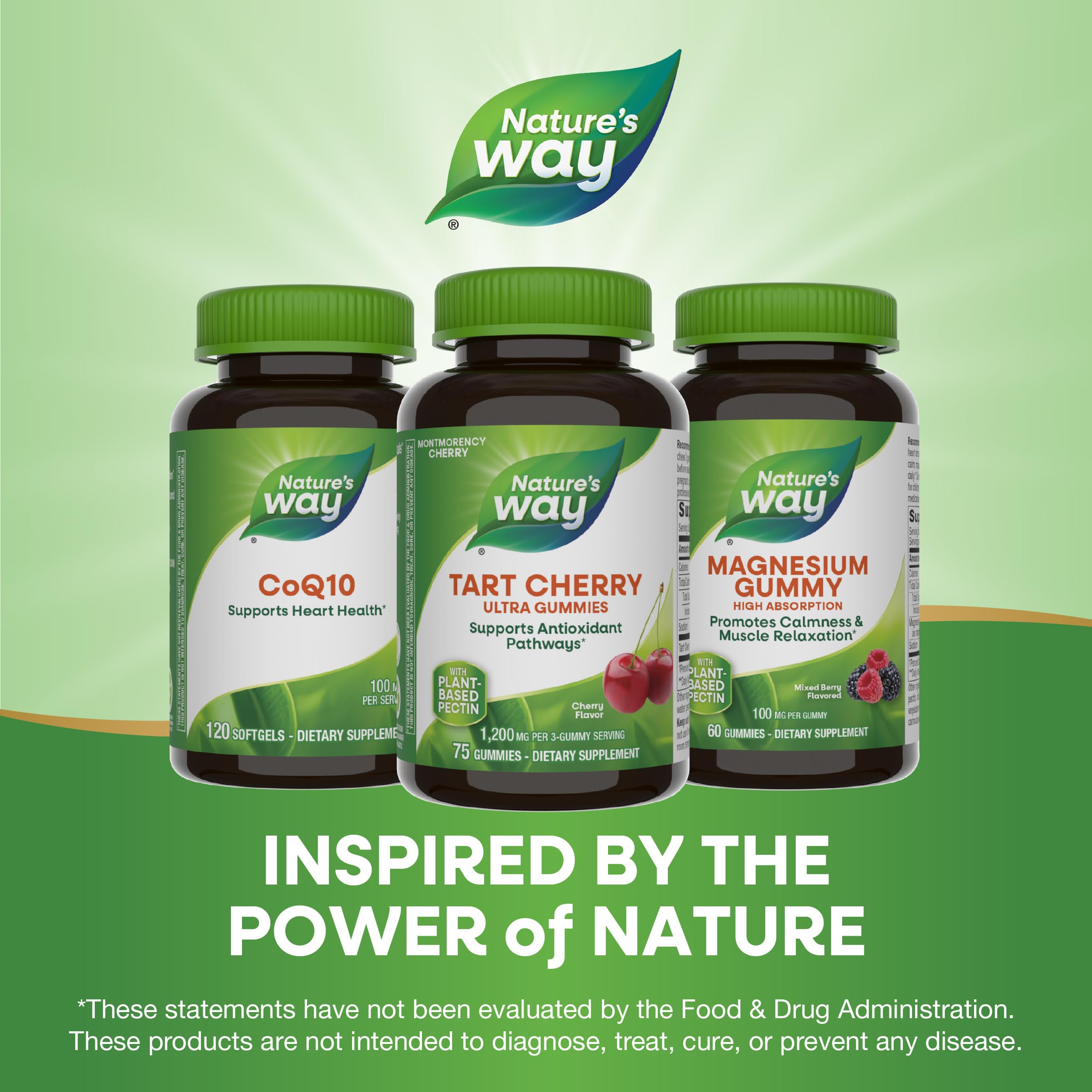 Nature's Way comparación de tamaño junto a moneda para escala y referencia