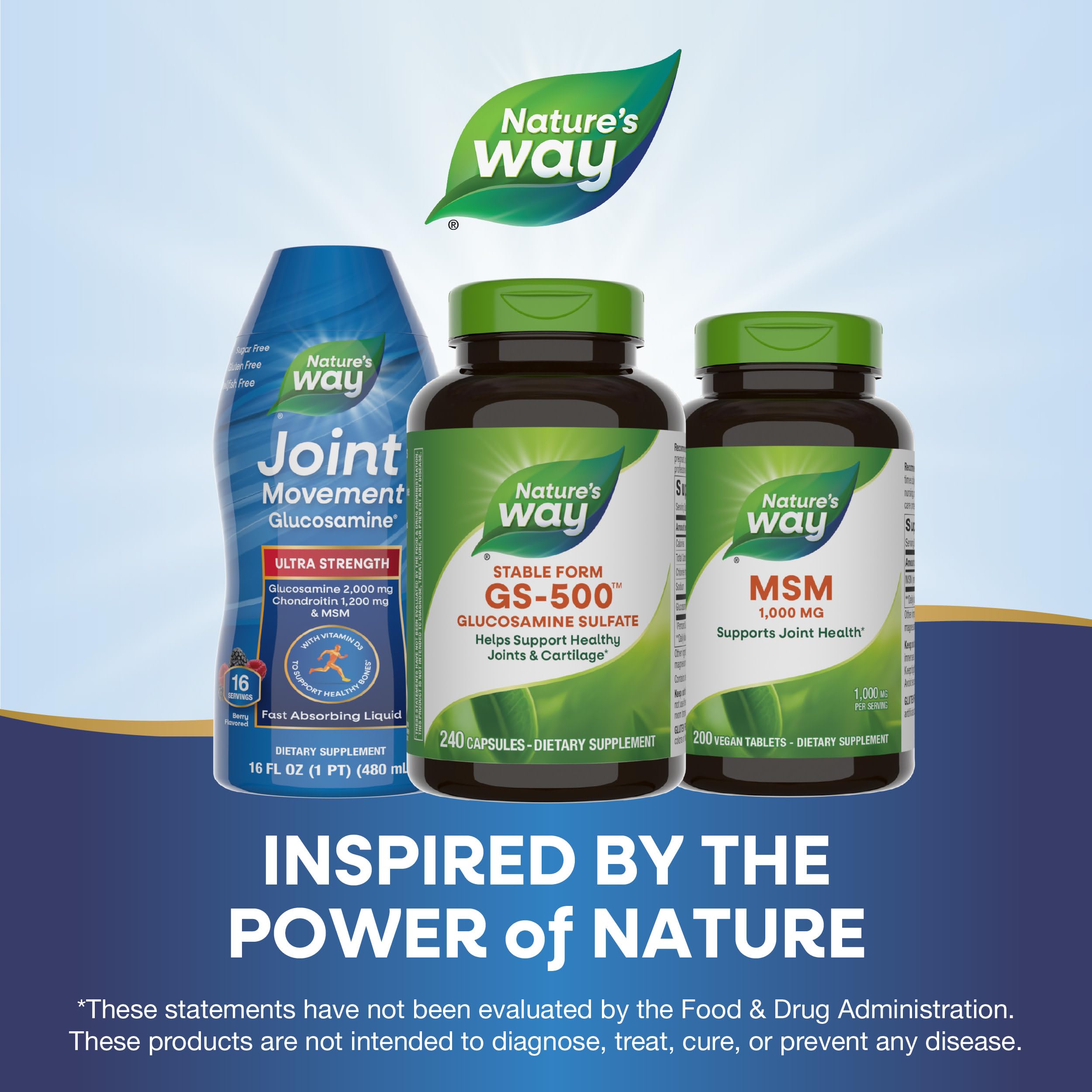 Nature's Way frasco en contexto activo que sugiere movilidad y confort