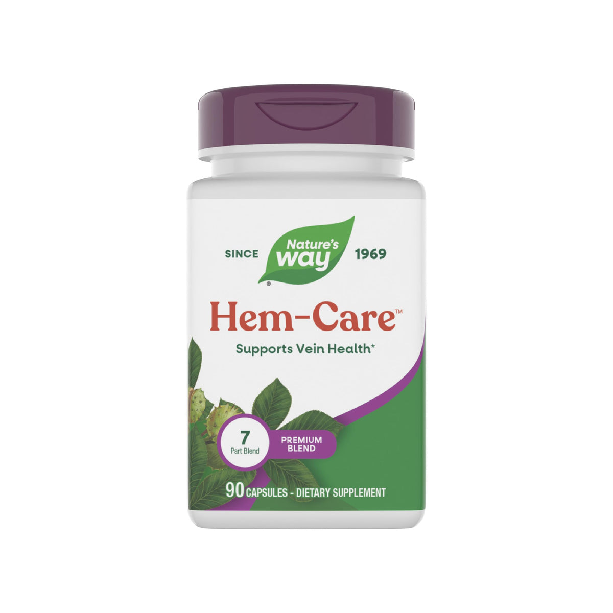 Nature's Way frasco Hem-Care premium vista frontal y clara para identificar el producto