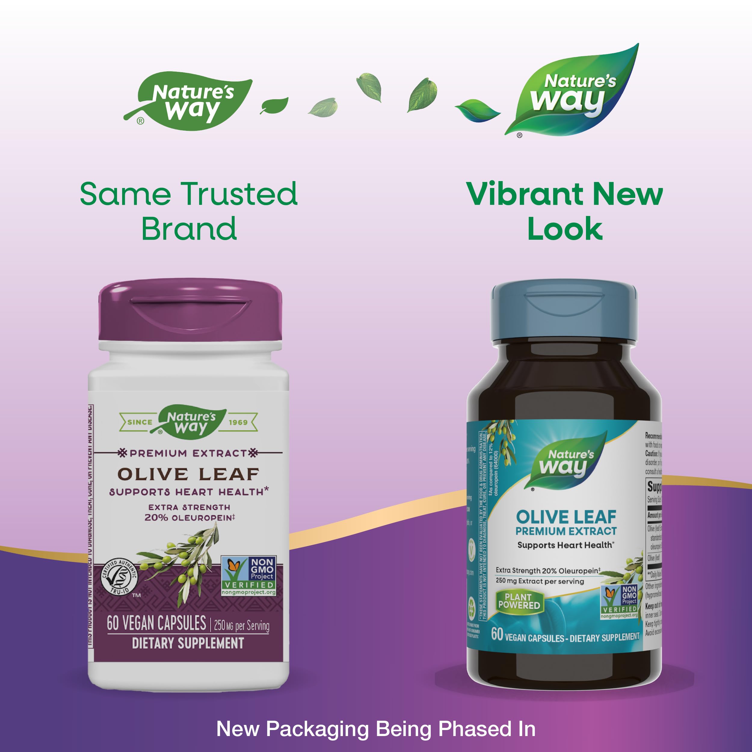Nature's Way cápsulas veganas en primer plano, fácil de tomar y dosificación clara