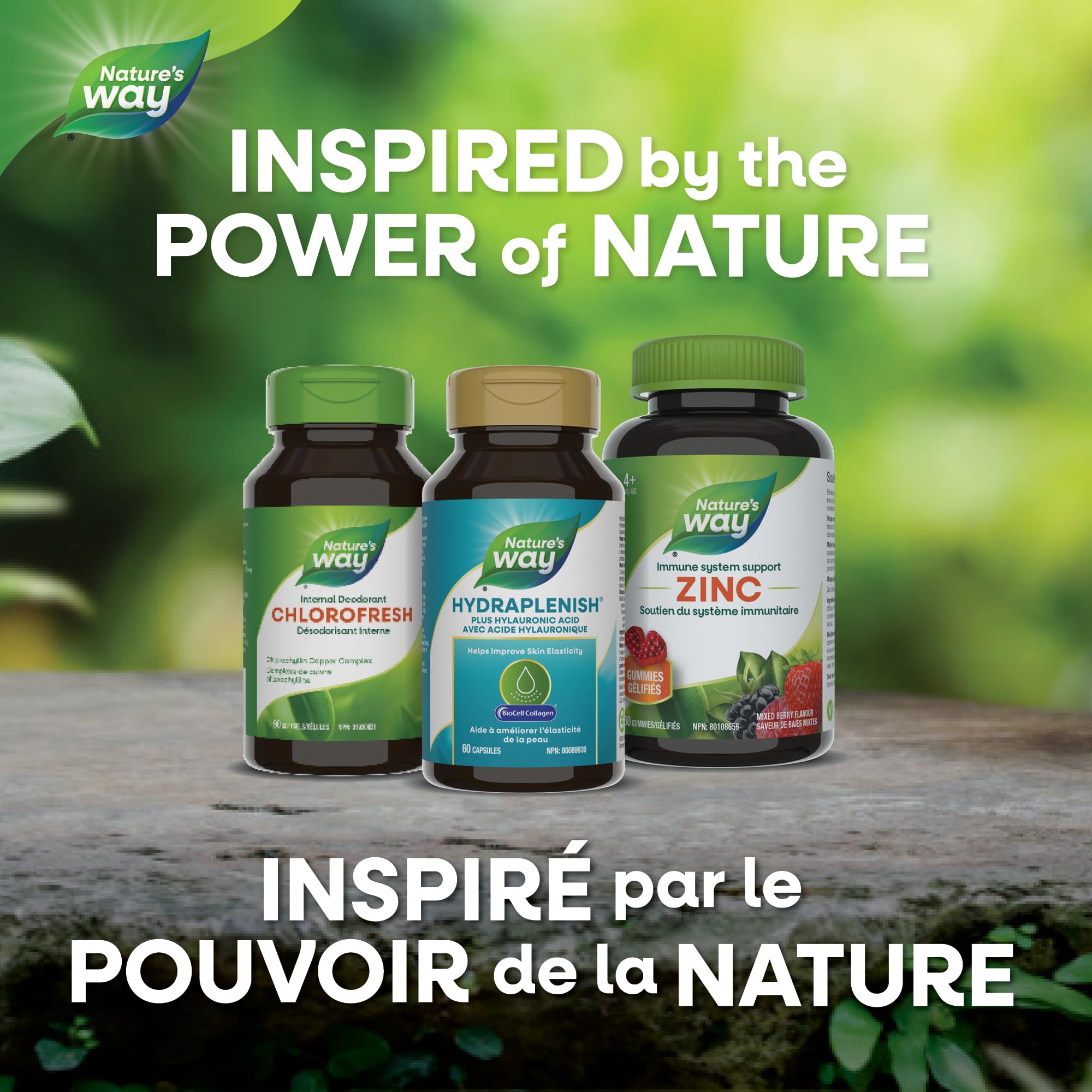 Nature's Way etiqueta con información de ingredientes y transparencia