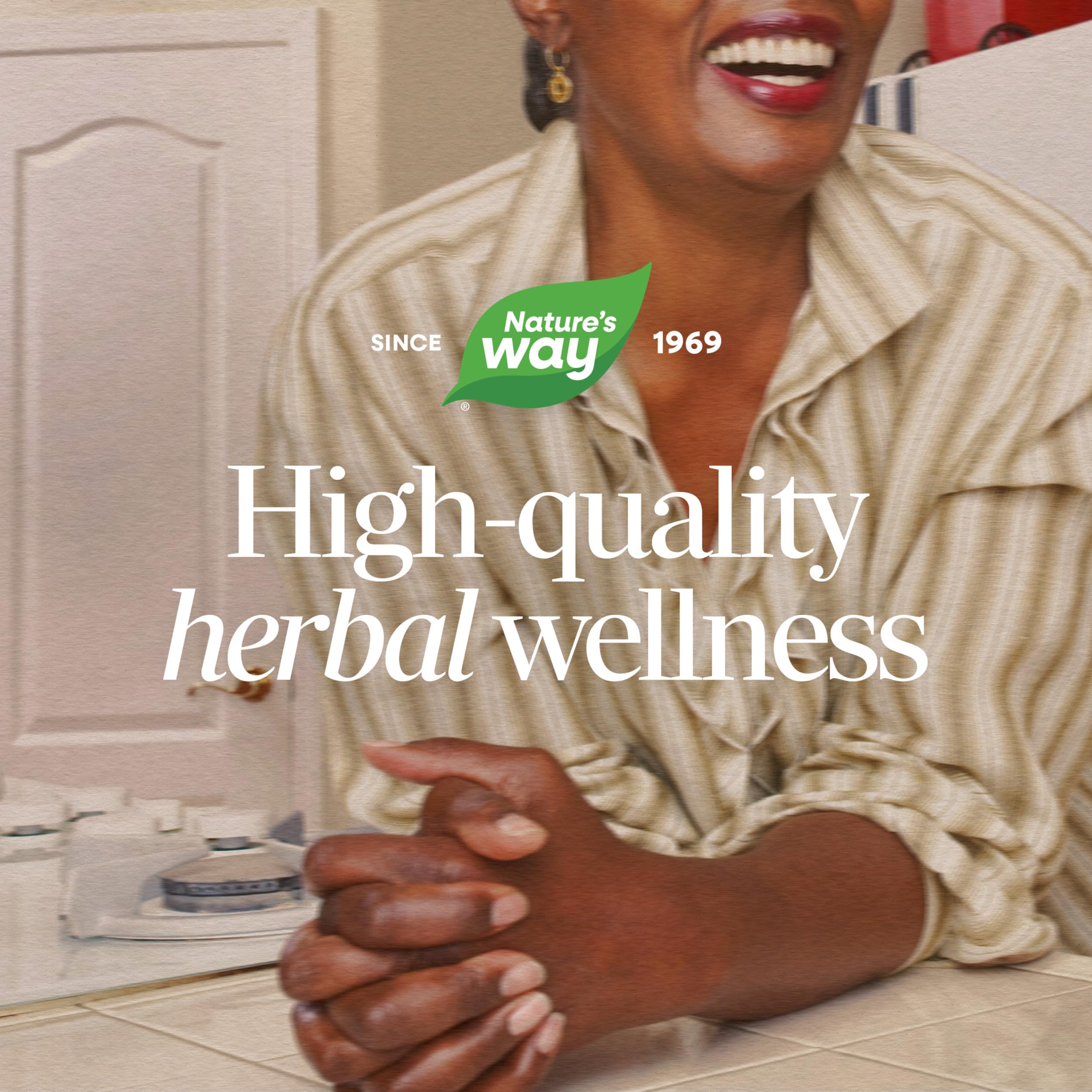 Nature's Way ingredientes plant-based ilustrados, apto para dietas veganas