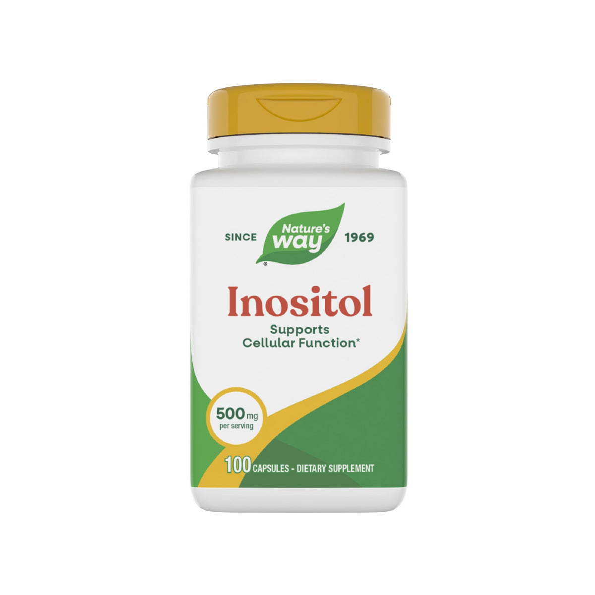 Nature's Way envase frontal mostrando Inositol y beneficio de apoyo celular