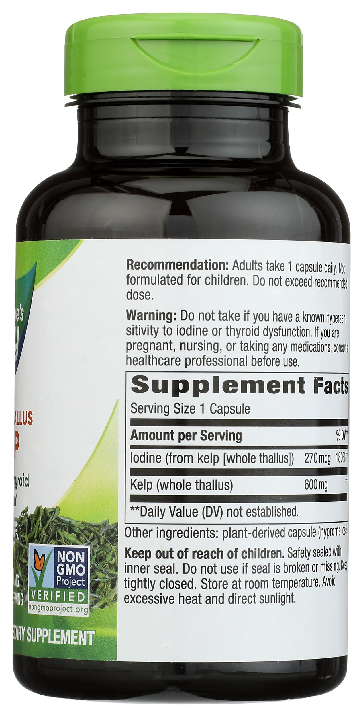 Nature's Way etiqueta nutricional enfocada para verificar ingredientes y trazabilidad