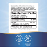Nature's Way etiqueta de ingredientes clara que indica 690 mg de lactasa
