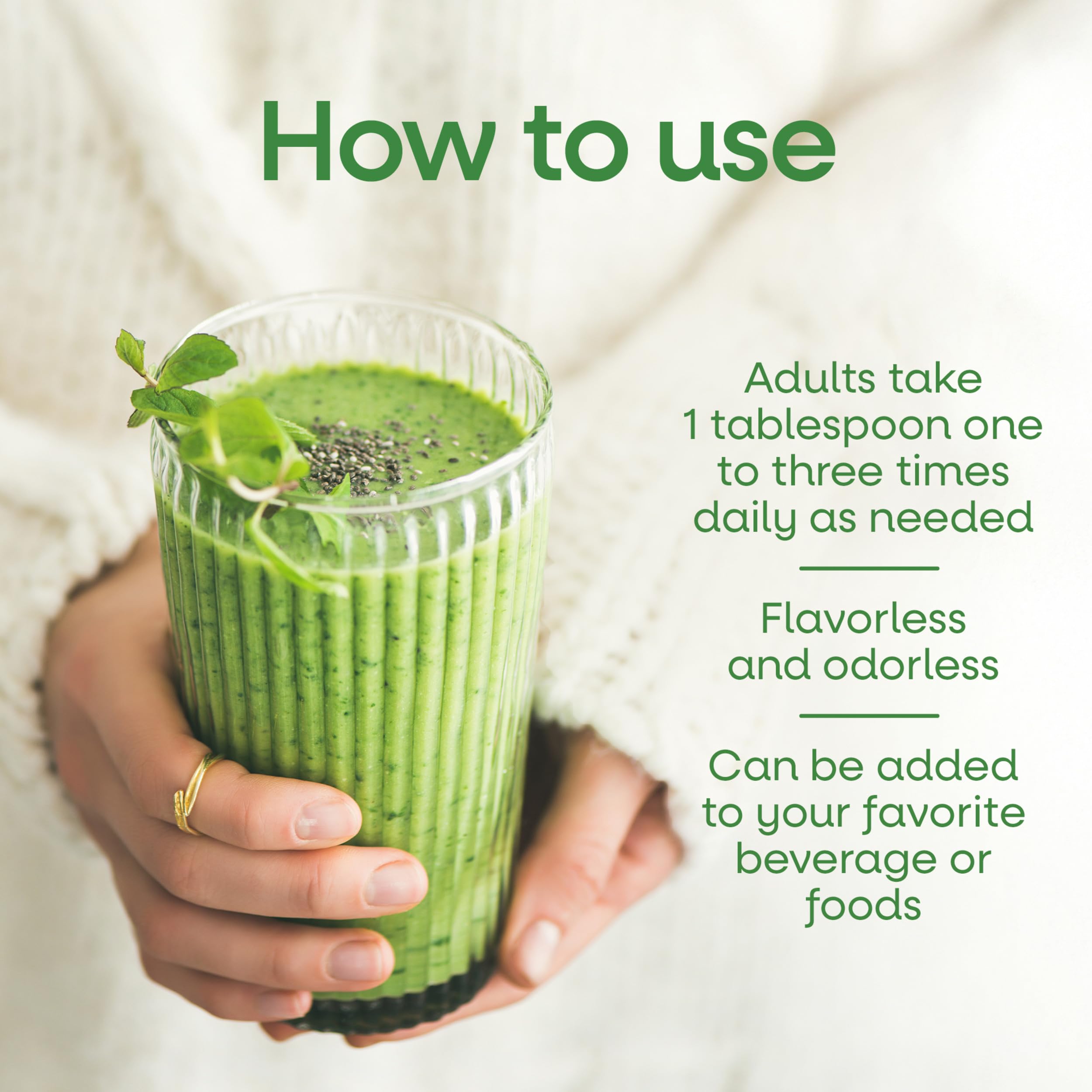 Nature's Way MCT vertido en smoothie cremoso para mayor saciedad