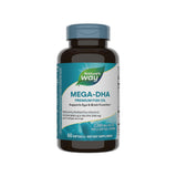 Nature's Way envase frontal Mega‑DHA mostrando cantidad y formato, facilita elección informada