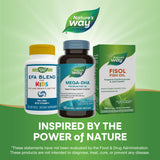 Nature's Way estilo de vida con Mega‑DHA destacando apoyo a memoria y visión en adultos