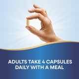 Nature's Way OsteoPrime suplemento junto a un plato para uso con comidas