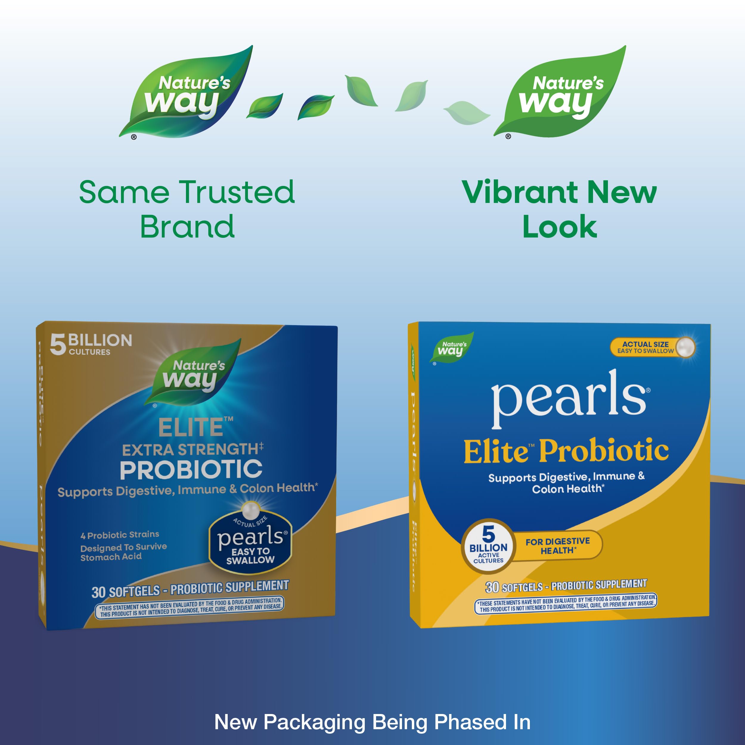 Nature's Way acercamiento a softgel de Pearls Elite que muestra su textura y tamaño
