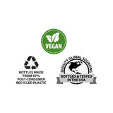 Nature's Way símbolos de libre de alérgenos y veganismo destacando confianza