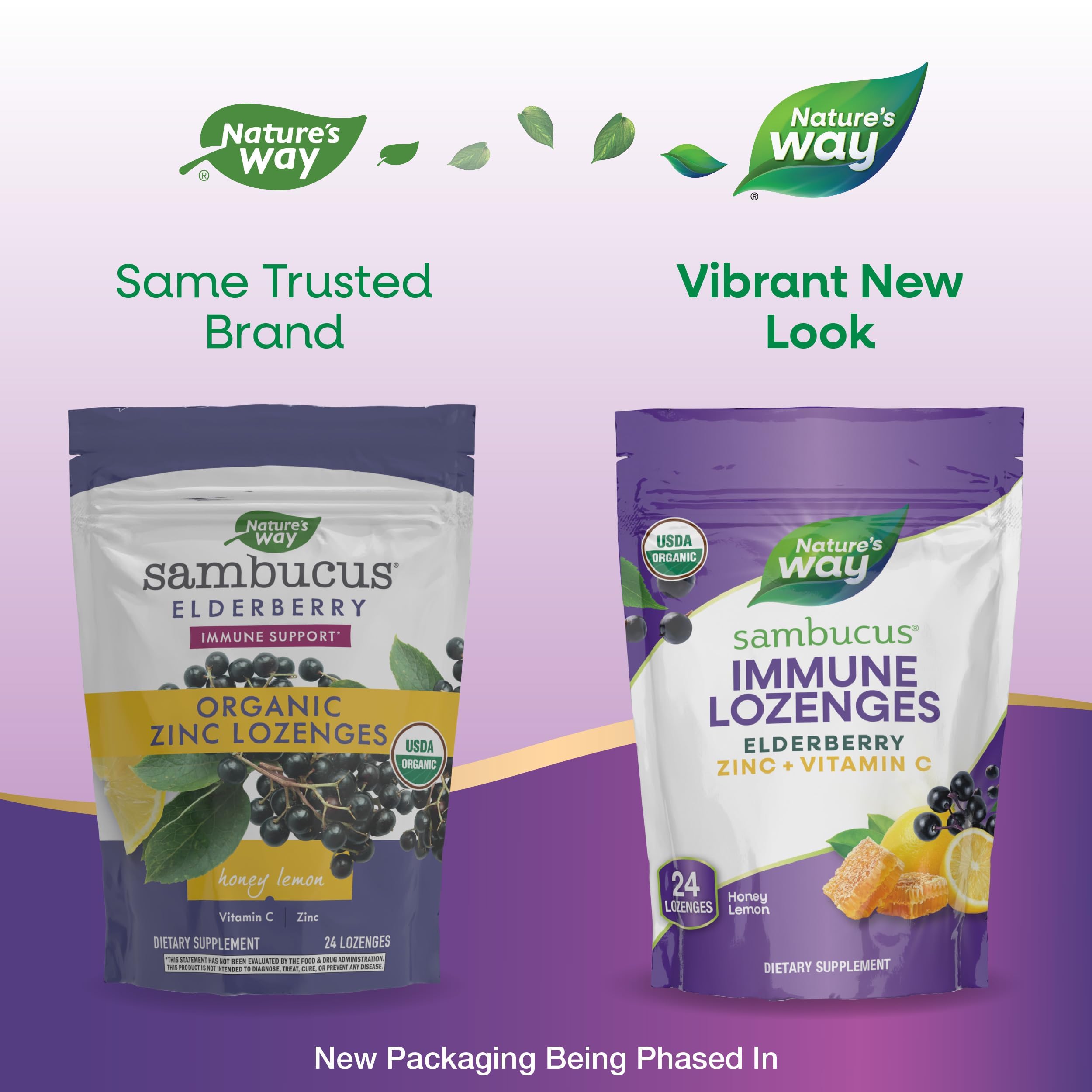 Nature's Way primer plano de la superficie del lozángulo que resalta sabor miel limón
