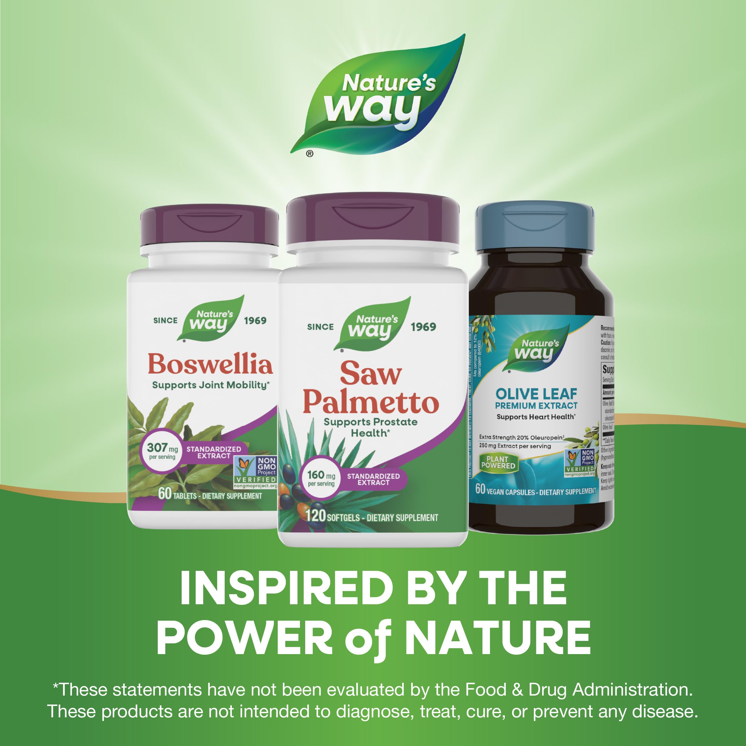 Nature's Way bayas de saw palmetto, origen natural y trazable