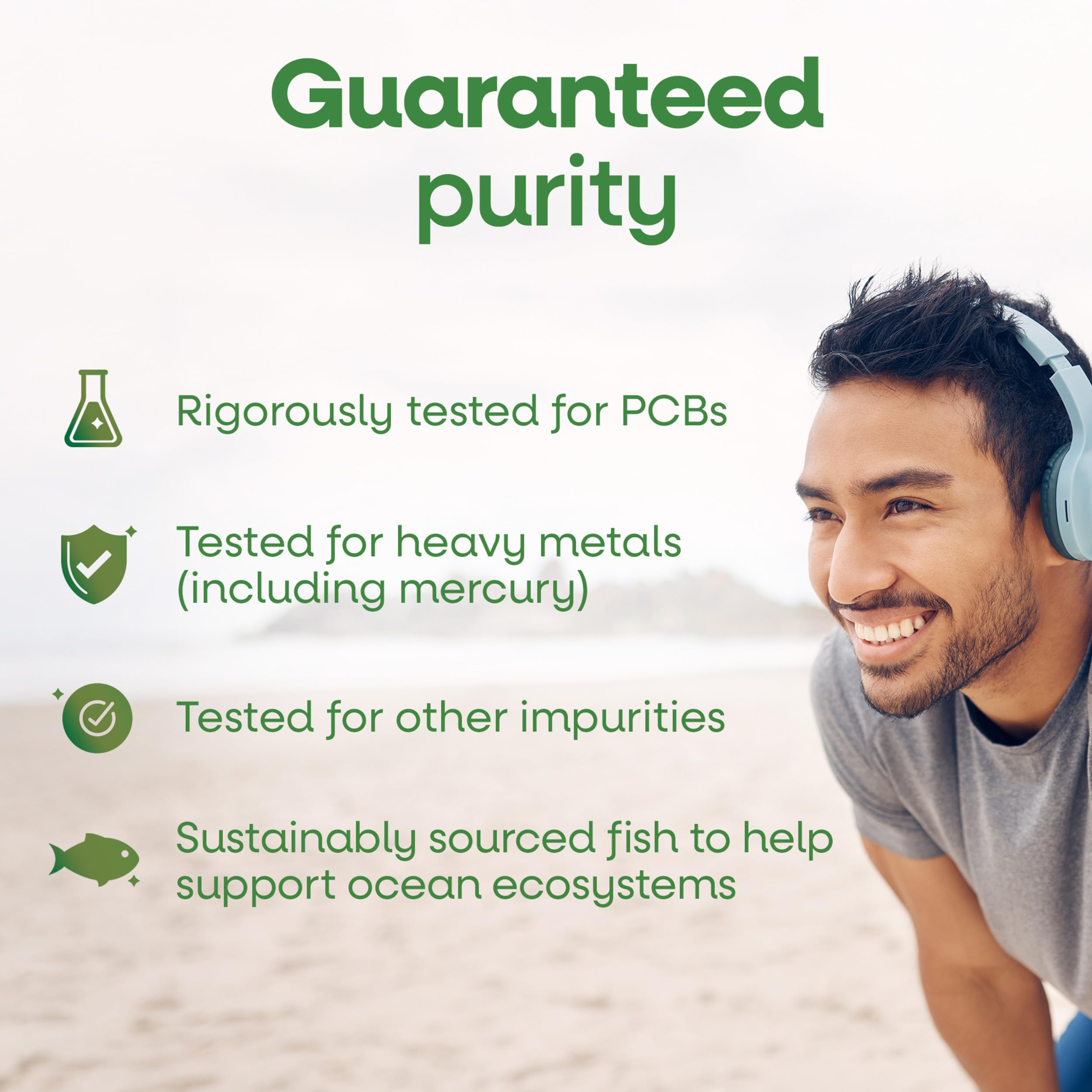 Nature's Way etiqueta con información de EPA, DHA y pruebas de pureza