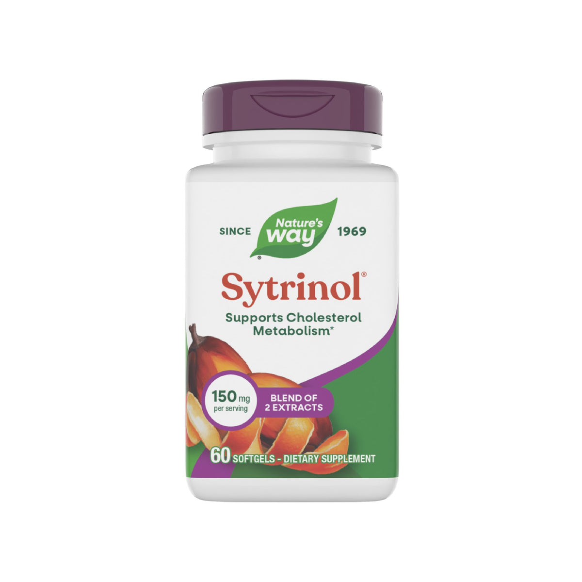 Nature's Way frasco frontal de Sytrinol con etiqueta clara y beneficio de apoyo