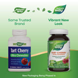 Nature's Way comprimidos masticables en primer plano textura y color cereza