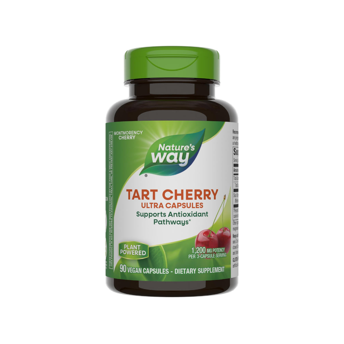 Nature's Way frasco frontal del suplemento Tart Cherry Ultra y claridad de envase