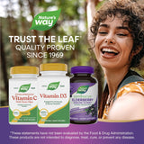 Nature's Way envase sobre fondo natural enfatizando ingredientes puros