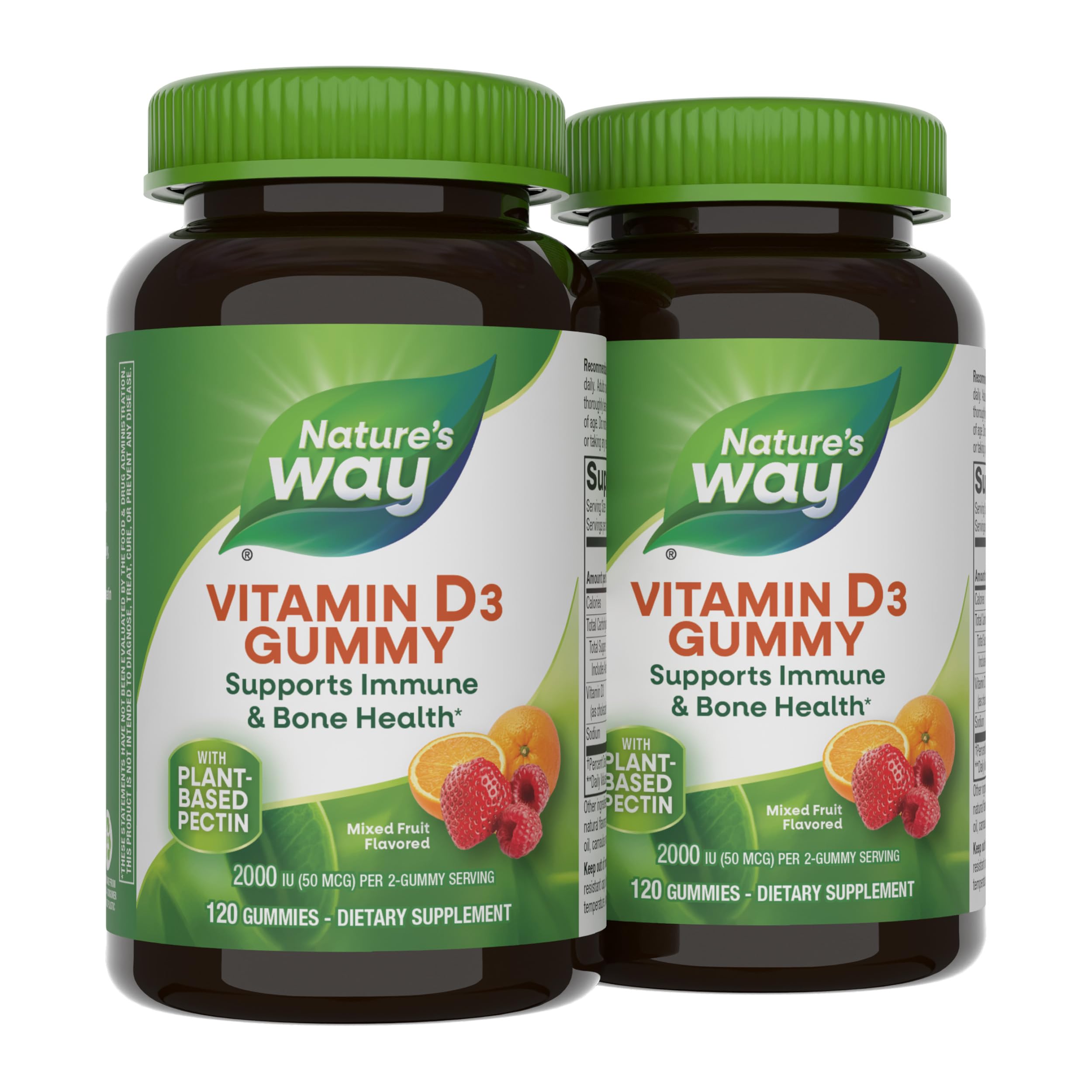 Nature's Way envase frontal de Vitamin D3 Gummies, fácil identificación y confianza