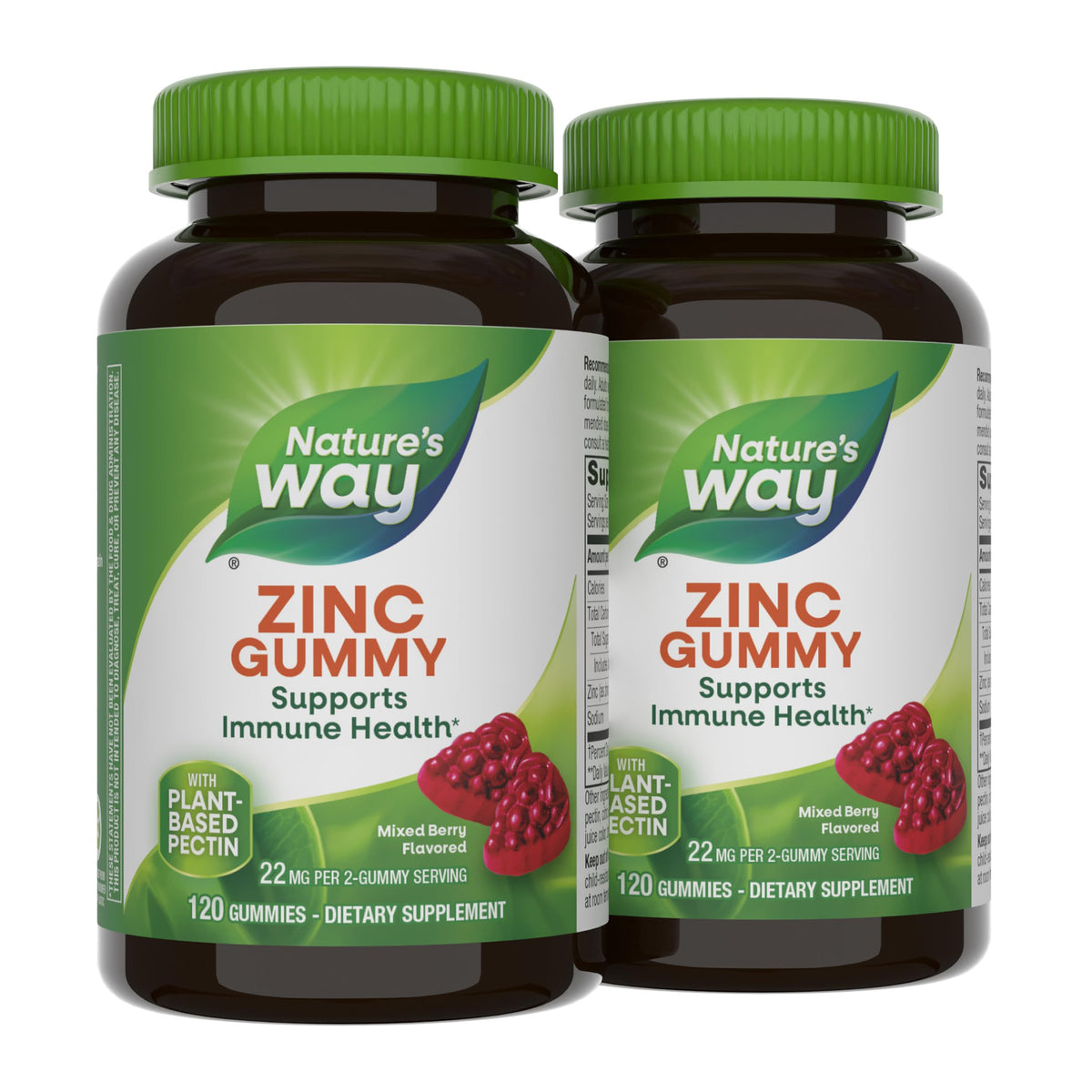 Nature's Way botella frontal con gominolas y beneficio conveniencia diaria
