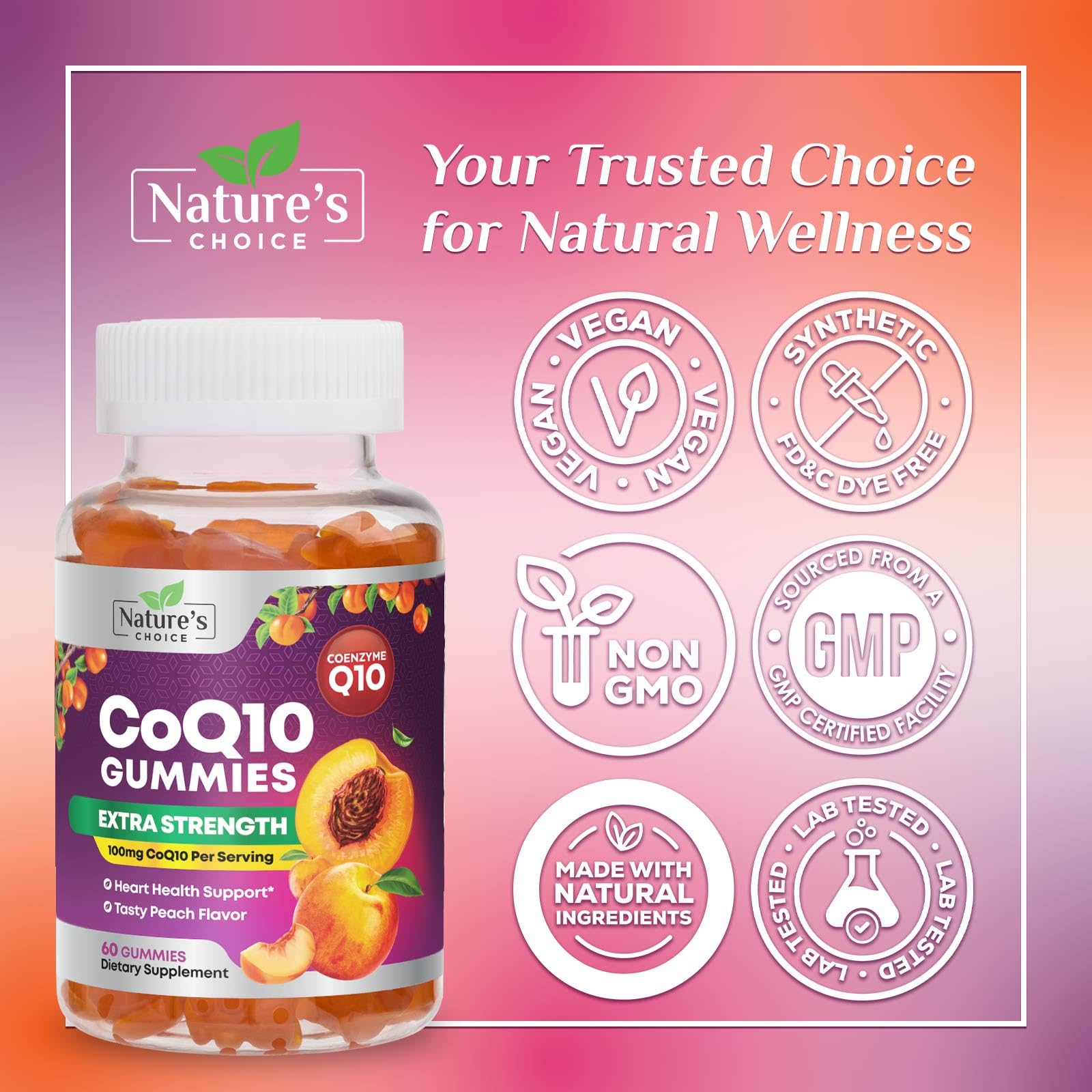 Nature's Choice etiqueta en zoom mostrando información de alta absorción