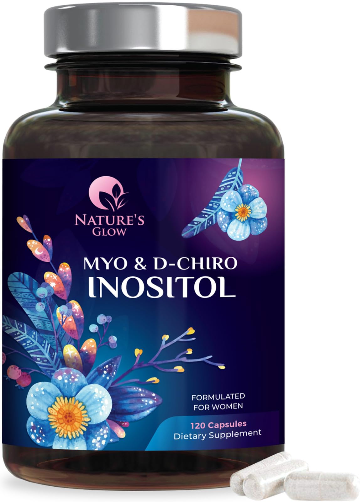 Nature's Glow frasco delantero mostrando etiqueta y beneficio claridad