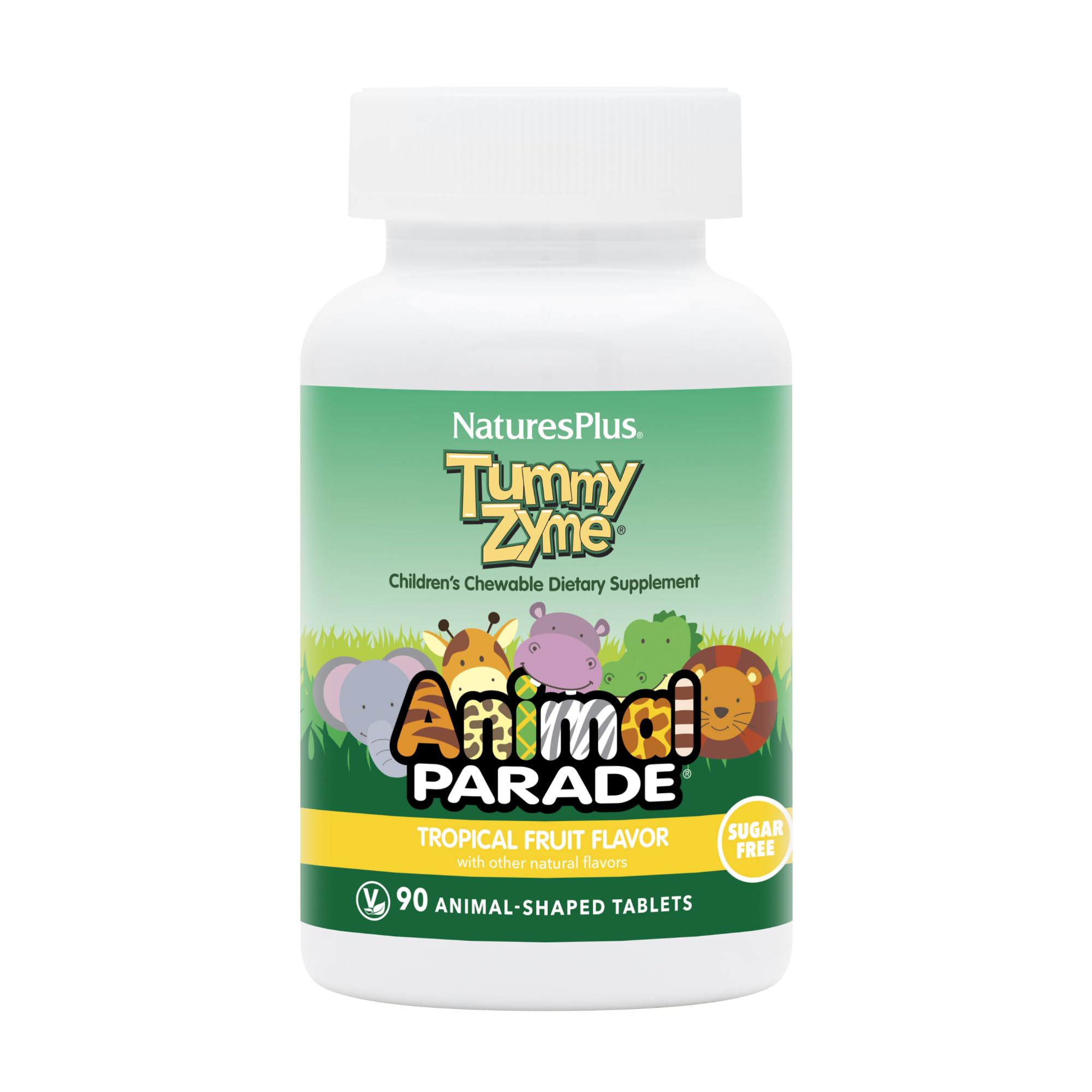 NaturesPlus envase frontal mostrando tabletas masticables y beneficio práctico